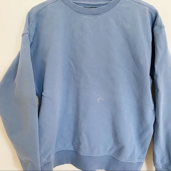 Primark Blue Grey 100% Cotton Oversized Crewneck Sweatshirt - Picture 2 of 7